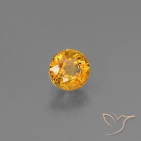 0.77ct Natural Dark Orange-Gold Sapphire, Round Cut, 5.23 mm