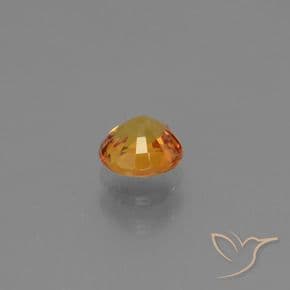 0.77ct Natural Dark Orange-Gold Sapphire, Round Cut, 5.23 mm