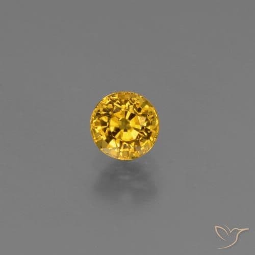 0.65ct Natural Golden Sapphire, Round Cut, 4.76 mm