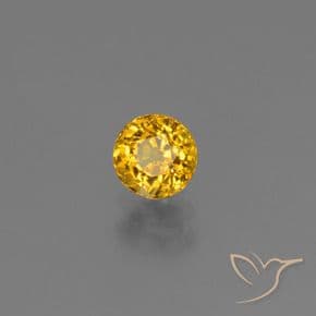 0.65ct Natural Golden Sapphire, Round Cut, 4.76 mm