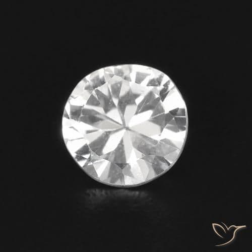0.38ct Natural White Sapphire, Round Cut, 4.38 mm