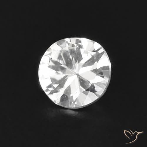 0.38ct Natural White Sapphire, Round Cut, 4.38 mm