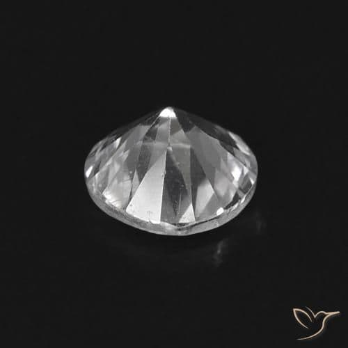 0.38ct Natural White Sapphire, Round Cut, 4.38 mm