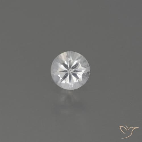 0.32ct Natural White Sapphire, Round Cut, 4.33 mm
