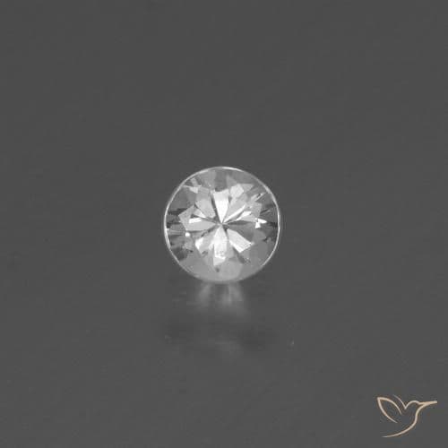0.34ct Natural White Sapphire, Round Cut, 4.06 mm