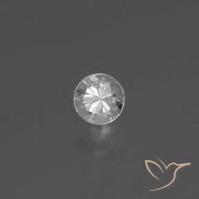 0.34ct Natural White Sapphire, Round Cut, 4.06 mm