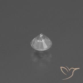 0.34ct Natural White Sapphire, Round Cut, 4.06 mm