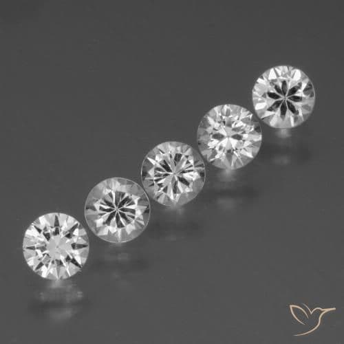 1.78ct Natural Clear White Sapphire, Round Cut, 4.16 mm