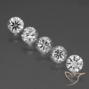 1.78ct Natural Clear White Sapphire, Round Cut, 4.16 mm