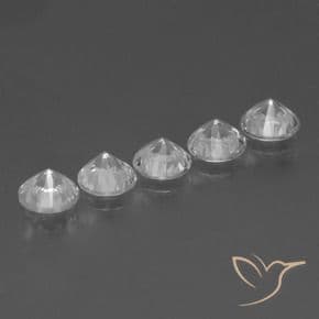 1.78ct Natural Clear White Sapphire, Round Cut, 4.16 mm