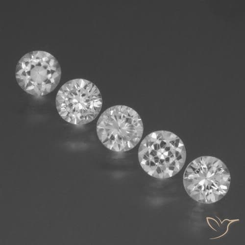 1.86ct Natural White Sapphire, Round Cut, 4.22 mm