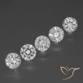 1.86ct Natural White Sapphire, Round Cut, 4.22 mm