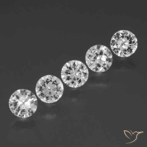 1.57ct Natural White Sapphire, Round Cut, 4.20 mm