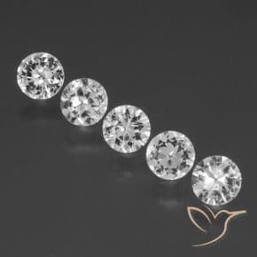 1.57ct Natural White Sapphire, Round Cut, 4.20 mm