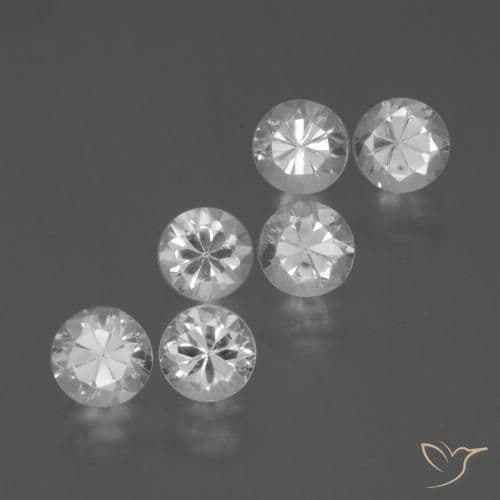 2.35ct Natural White Sapphire, Round Cut, 4.28 mm