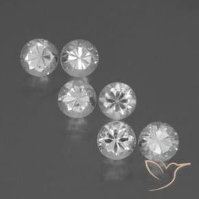 2.35ct Natural White Sapphire, Round Cut, 4.28 mm