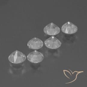 2.35ct Natural White Sapphire, Round Cut, 4.28 mm