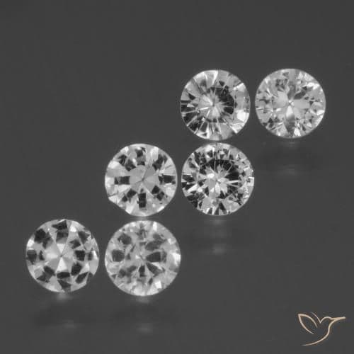 2.07ct Natural White Sapphire, Round Cut, 4.35 mm