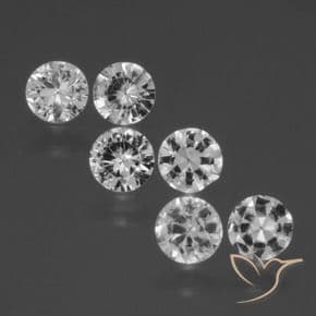 2.07ct Natural White Sapphire, Round Cut, 4.35 mm