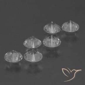 2.07ct Natural White Sapphire, Round Cut, 4.35 mm