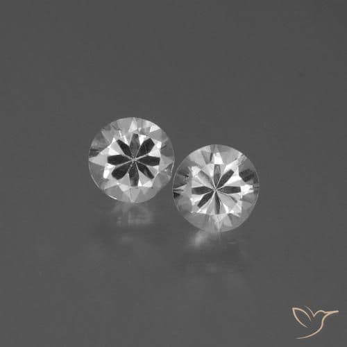 0.74ct Natural White Sapphire, Round Cut, 4.40 mm