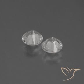 0.74ct Natural White Sapphire, Round Cut, 4.40 mm