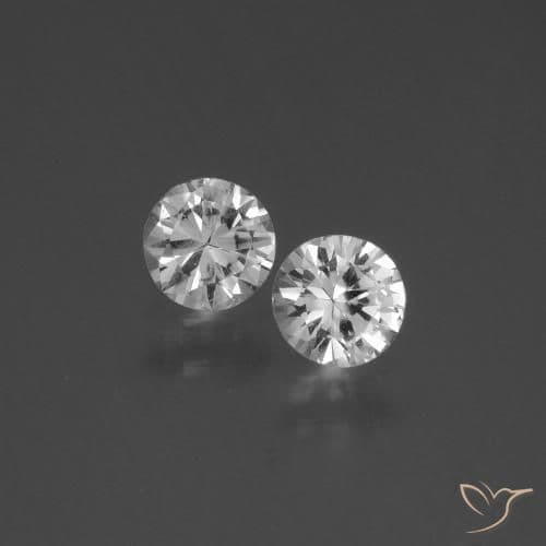 0.76ct Natural White Sapphire, Round Cut, 4.35 mm