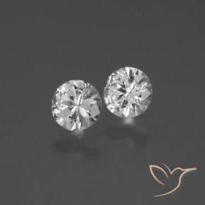 0.76ct Natural White Sapphire, Round Cut, 4.35 mm