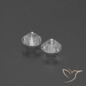 0.76ct Natural White Sapphire, Round Cut, 4.35 mm