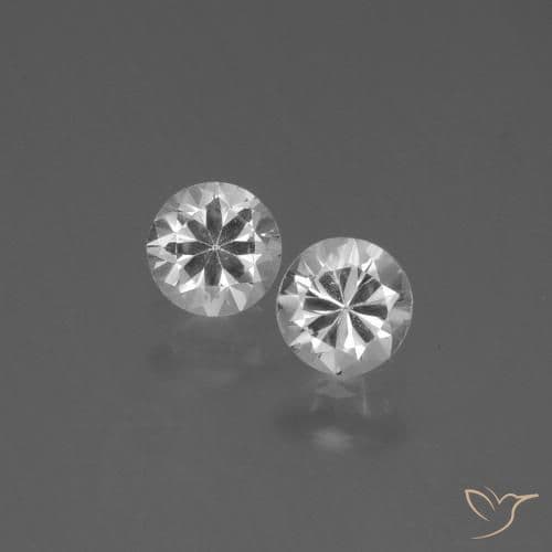 0.85ct Natural White Sapphire, Round Cut, 4.43 mm