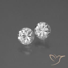 0.85ct Natural White Sapphire, Round Cut, 4.43 mm