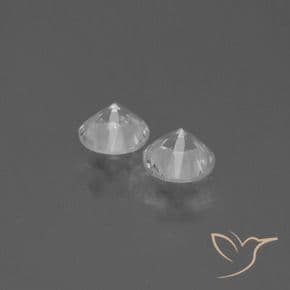 0.85ct Natural White Sapphire, Round Cut, 4.43 mm