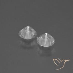 0.86ct Natural White Sapphire, Round Cut, 4.51 mm