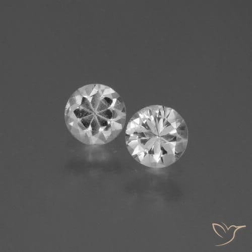 0.76ct Natural White Sapphire, Round Cut, 4.51 mm