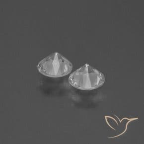 0.76ct Natural White Sapphire, Round Cut, 4.51 mm