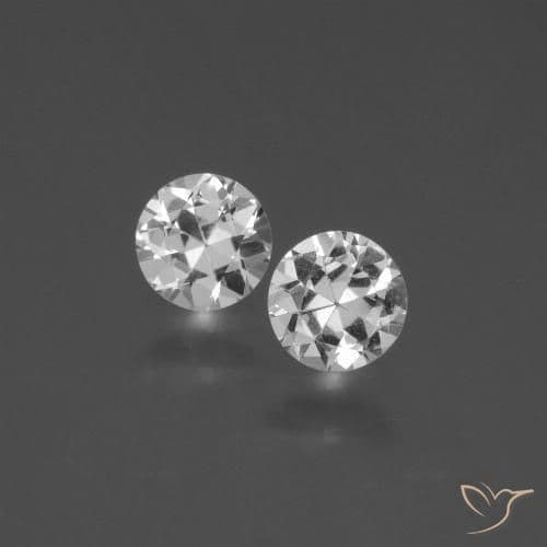 0.84ct Natural White Sapphire, Round Cut, 4.54 mm