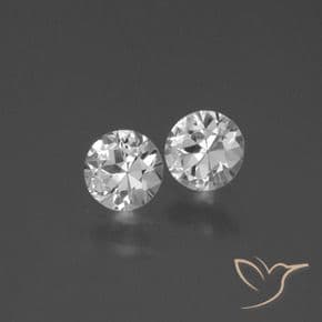 0.84ct Natural White Sapphire, Round Cut, 4.54 mm