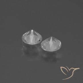 0.84ct Natural White Sapphire, Round Cut, 4.54 mm