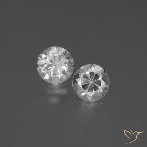 0.86ct Natural White Sapphire, Round Cut, 4.57 mm