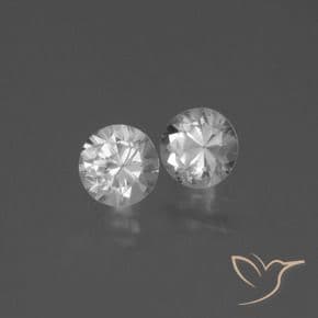 0.86ct Natural White Sapphire, Round Cut, 4.57 mm