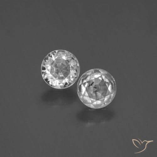 0.69ct Natural Clear White Sapphire, Round Cut, 4.46 mm