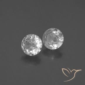 0.69ct Natural Clear White Sapphire, Round Cut, 4.46 mm