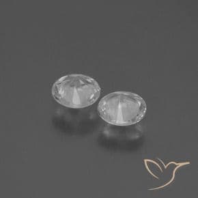 0.69ct Natural Clear White Sapphire, Round Cut, 4.46 mm