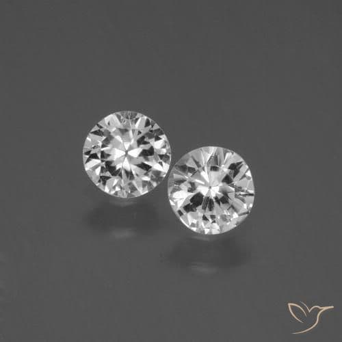 0.77ct Natural Clear White Sapphire, Round Cut, 4.49 mm