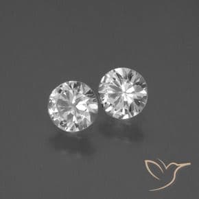 0.77ct Natural Clear White Sapphire, Round Cut, 4.49 mm