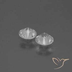 0.77ct Natural Clear White Sapphire, Round Cut, 4.49 mm