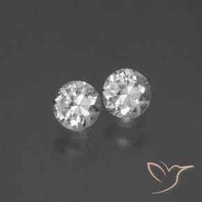 0.80ct Natural Clear White Sapphire, Round Cut, 4.40 mm