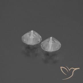 0.80ct Natural Clear White Sapphire, Round Cut, 4.40 mm