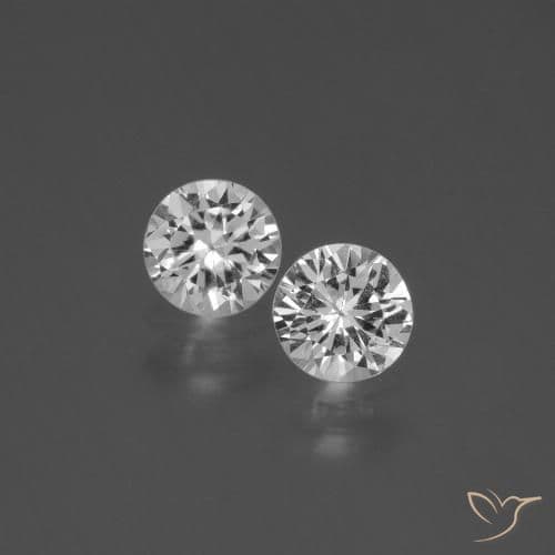 0.81ct Natural Clear White Sapphire, Round Cut, 4.42 mm