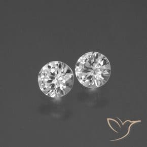 0.81ct Natural Clear White Sapphire, Round Cut, 4.42 mm